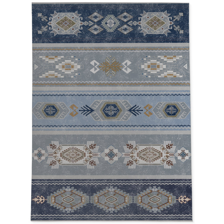 Kavka Blue/Gray Indoor/Outdoor Rug Wayfair